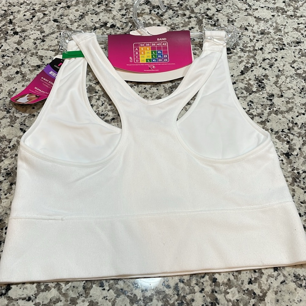 Maidenform L wireless feel good seamless white crop bra top bralette - Picture 8 of 12